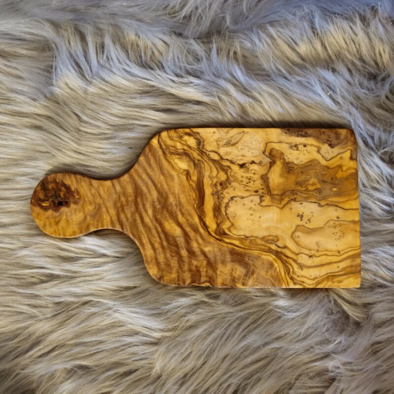 Frühstücksbrett Olivenholz 30 cm mit Gravur