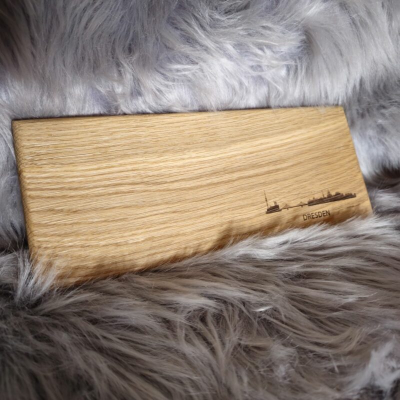 Schneidebrett aus Eiche mit Dresden-Skyline 2