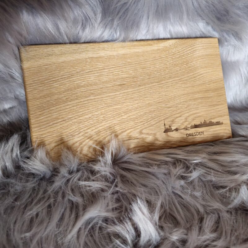 Schneidebrett aus Eiche mit Dresden-Skyline 4