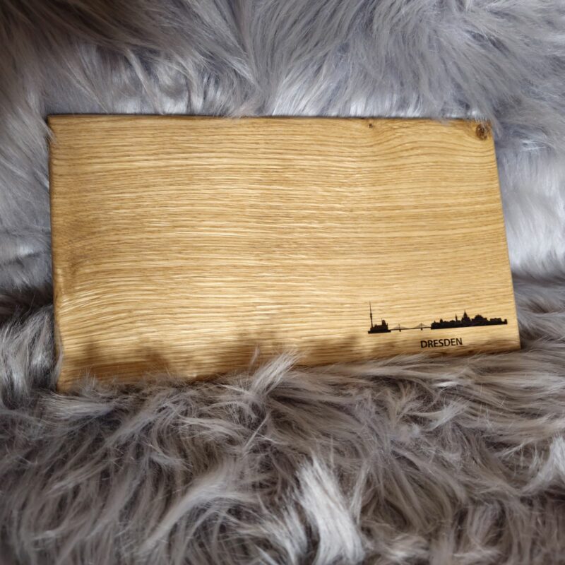 Schneidebrett aus Eiche mit Dresden-Skyline 5