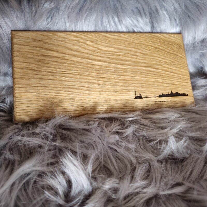 Schneidebrett aus Eiche mit Dresden-Skyline 6