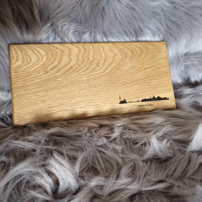 Schneidebrett aus Eiche mit Dresden-Skyline 7